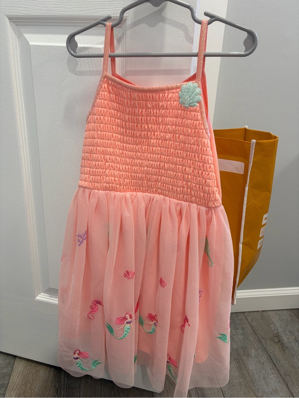 Zunie Coral Pink Mermaid Tulle Dress